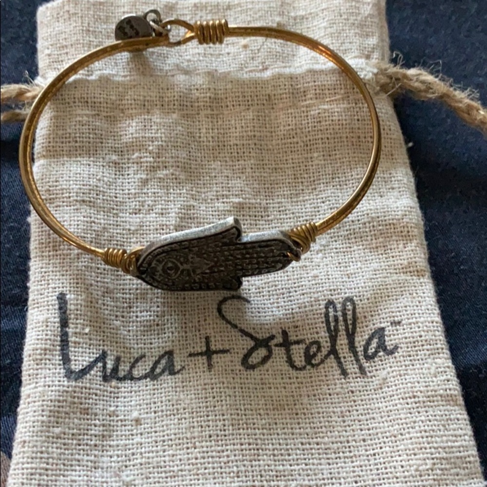Luca + Danni Brass and Silver Hamsa Bracelet